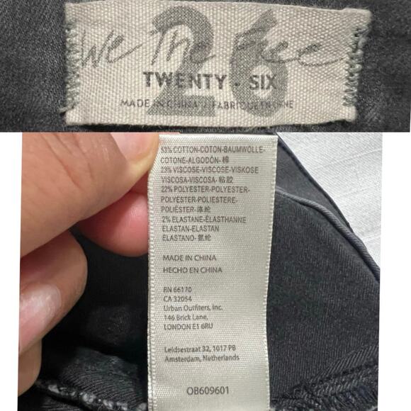 Free People‎ Women Gray Just Float On Bell Bottom Flare Raw Hem Jeans Size 26 - Picture 12 of 12